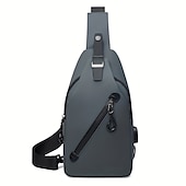 baratos Bolsas, estojos e luvas para laptop-Bolsa de peito transversal anti-furto - Impermeável resistente a arranhões mochila leve com porta de carregamento USB presente ideal para homens