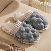 cheap Women&#039;s Slippers &amp; Flip-Flops-Women&#039;s Pink Fuzzy Slippers, Cozy Indoor House Shoes with Knitted Upper and Plush Lining for Winter Comfort