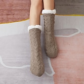 abordables calcetines caseros-Navidad mujer invierno lindo dibujos animados Navidad alce algodón zapatillas estudiante ins moda hogar cálido felpa algodón zapatos zapatillas de invierno para mujer
