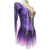 economico Abiti da Pattinaggio Artistico-Vestito da pattinaggio artistico Per donna Da ragazza Pattinaggio sul ghiaccio Vestiti Viola Foro per pollice tintura sfumata Elevata elasticità Professionale Competizione Vestiti da pattinaggio sul