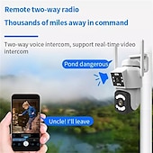 cheap Outdoor IP Network Cameras-2.4G WIFI Security CCTV Camera Dual Len Wireless IP Camera Two-Way Audio Talk Auto Tracking Waterproof Network Camera Digital Zoom Surveillance PTZ Camera