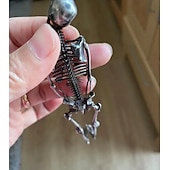 ieftine Decorațiuni de Halloween pentru suspendare și masă-cadou de halloween 14 cm/5,51 inchi, pandantiv cu schelet pentru întregul corp din argint sterlind realizat manual - cadou de halloween