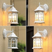 cheap Outdoor Wall Lights-LED Wall Sconce Lighting Fixture Antique Wall Sconce Lantern External Waterproof IP65 Rustproof Aluminum Glass Lantern Wall Lamp Lantern Courtyard Garden Balcony Villa Decorative Lights 110-240V