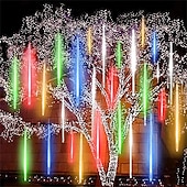 levne Plug String světla-vánoční osvětlení venkovní meteorický déšť světla padající hvězda světla 30cm/50cm/80cm 8 trubic led rampouch sněhová světla dešťová kapka světla na vánoční stromeček halloween dovolená party dekorace