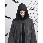 levne Pánské kostýmy-Duch Smrtka Cosplay kostým Kostým na Večírek plášť s kapucí Dospělé Pánské Dámské Úbory Strašidelný kostým Výkon Párty předvečer Všech svatých Plesová maškaráda Mardi Gras Jednoduchý karnevalov