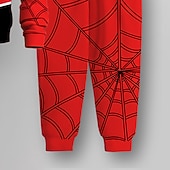 billiga Pojkens 3D-djur-Pojkar 3D SPIDER Sweatshirt &amp; Sweatpants Set Set Långärmad 3d-utskrivning Höst Vinter Aktiv Mode Häftig Barn 3-12 år Rund hals Utomhus Semester Gata Normal