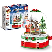 cheap Building Toys-Festival Series Crystal Festival Tree Building Blocks Toy Crystal Festival Tree Music Box Creative Puzzle Assembly Toys Festival Gift Halloween/Thanksgiving Day/Festival gift