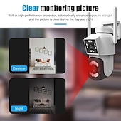 cheap Outdoor IP Network Cameras-2.4G WIFI Security CCTV Camera Dual Len Wireless IP Camera Two-Way Audio Talk Auto Tracking Waterproof Network Camera Digital Zoom Surveillance PTZ Camera