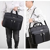 cheap Men&#039;s Bags-Men&#039;s Business Laptop Bag with Shoulder Strap, Water-Resistant Work Briefcase with Multiple Zipper Pockets for Office and Travel