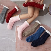 abordables calcetines caseros-Navidad mujer invierno lindo dibujos animados Navidad alce algodón zapatillas estudiante ins moda hogar cálido felpa algodón zapatos zapatillas de invierno para mujer