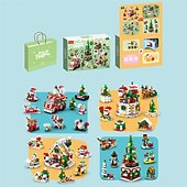 economico i migliori regali di natale-celebrità di internet natale piccoli blocchi di particelle per bambini e bambine piccolo regalo combinazione puzzle giocattolo compatibile decorazioni per regali di natale
