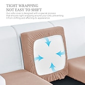 abordables Housse de fauteuil et d&#039;accoudoir de canapé-canapé extensible housse de coussin housse élastique canapé fauteuil causeuse 4 ou 3 places gris uni solide doux durable lavable
