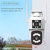 cheap Outdoor IP Network Cameras-2.4G WIFI Security CCTV Camera Dual Len Wireless IP Camera Two-Way Audio Talk Auto Tracking Waterproof Network Camera Digital Zoom Surveillance PTZ Camera