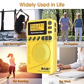cheap Radios and Clocks-Mini Pocket DAB Digital Radio FM Digital Demodulator Portable MP3 Player with 1.44 Inch LCD Screen Built-in Rechargerable Battery