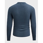 economico magliette di base-Per uomo Maglietta Camicia a Maniche Lunghe Manica Lunga Girocollo Primavera &amp; Autunno Semplice Striscia di Fossa Moda Designer Essenziale Lavoro a maglia Vacanza Streetwear Uscire Vinaccia Nero Blu