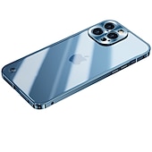 お買い得  iPhone用ケース-iPhone 16、iPhone 15、14 Pro Max Plus バックカバー バンパーフレーム スリムケース 着脱式ミラー 透明レトロアクリル金属