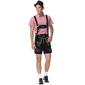  Μπύρα Oktoberfest Lederhosen Πουκάμισο βαυάρος βαυάρος Γερμανικά Λιβάδια Ανδρικά Πανί παραδοσιακού στυλ Μπλούζα Κοντά Παντελονάκια