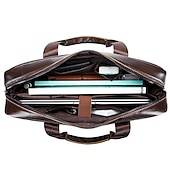 economico Borselli da uomo-valigetta in pelle marrone premium: elegante borsa per laptop da lavoro con tasche multiple, resistente per uso professionale e viaggi