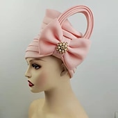 preiswerte Hochzeit Kopfschmuck-Kopfbedeckungen Kopfbedeckung Polyester / Baumwollmischung Schlapphut Turbane Casual Kirche Mit Pure Farbe Muster Kopfschmuck Kopfbedeckung