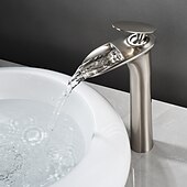 cheap Classical-Bathroom Sink Faucet - Waterfall Electroplated / Painted Finishes Centerset Single Handle One HoleBath Taps