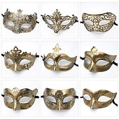 billige Maske-Karnevalsmaske Venetiansk maske Columbina Halvt ansikt Fest Halloween Maskerade Karneval Mardi Gras Enkelt karnevalskostyme