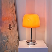 cheap Table Lamps-1pc Retro Glass Mushroom Table Lamp, Modern Bedroom Bedside Homestay Atmosphere Decor Lamp Living Dining Room Medieval Glass Desk Lamp