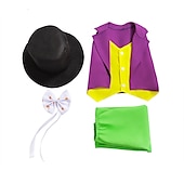 cheap Boys&#039; Costumes-Charlie and the Chocolate Factory Charlie Willy Wonka Cosplay Costume Halloween Group Family Costumes Kid&#039;s Boys Cosplay Halloween Halloween Carnival Masquerade Easy Carnival Costume