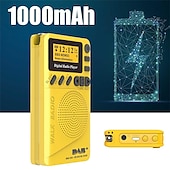 cheap Radios and Clocks-Mini Pocket DAB Digital Radio FM Digital Demodulator Portable MP3 Player with 1.44 Inch LCD Screen Built-in Rechargerable Battery