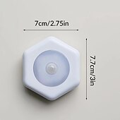 abordables Lumières de rondelle-1 veilleuse blanche à capteur de mouvement hexagonal, petite veilleuse de chambre à coucher, veilleuse, lumière ambiante, lumière blanche, lumière blanche chaude (sans batterie)