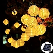 tanie Zasilane energią słoneczną-Latarnia słoneczna łańcuchy świetlne zewnętrzne wodoodporne 3m 20led dekoracyjne światła wielokolorowe na patio ogród wesele camping wystrój sypialni
