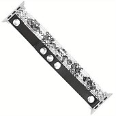 baratos Pulseiras de Apple Watch-Compatível com Pulseira Apple Watch 38mm 40mm 41mm 42mm 44mm 45mm 49mm Feminino Purpurina Couro PU Contas pulseira de substituição para iwatch Ultra 2 Series 9 8 7 SE 6 5 4 3 2 1