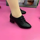 cheap Block Heels-Women&#039;s Heels Pumps Valentines Gifts Comfort Shoes Party Office Daily Solid Color Button Chunky Heel Pointed Toe Fashion Minimalism Faux Leather Loafer Black Red Beige