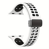 abordables Bracelets Apple Watch-Bracelets de montre intelligente pour Apple Watch 44 mm 40 mm 49 mm 38 mm 45 mm 41 mm 42 mm bracelet en silicone bicolore sport pour femme + bracelet de remplacement à fermoir en D magnétique pour