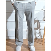 お買い得  スウェットパンツ-男性用 スウェットパンツ ジョガー ズボン ストレートレッグスウェットパンツ プリーツパンツ ドローストリング 弾性ウエスト 平織り 履き心地よい 高通気性 アウトドア 日常 お出かけ ファッション カジュアル ブラック ホワイト