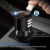 cheap Bluetooth Car Kit/Hands-free-Wireless Bluetooth 5.0 Car FM Transmitter MP3 Music Player AUX Radio Adapter Dual USB Charger Handsfree Car Kits