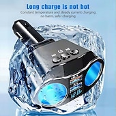 billige Bluetooth-/håndfrisett til bil-Bluetooth 5.0 dobbelt USB bil lader - 4.8A hurtiglader adapter sigarett lighter socket splitter telefonlading