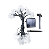 abordables Guirlandes solaires-Guirlande lumineuse solaire en forme de papillon, imperméable, éclairage d&#039;extérieur, luminaire de jardin, 5m, 20led, 6.5m, 30led, 8 modes d&#039;éclairage, noël, nouvel an, fête de mariage, vacances,