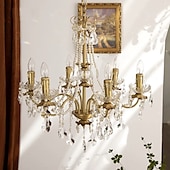 abordables Lustres style bougie-lustre led plafonnier en cristal 6/8 tête k9 cristal conception unique lumières encastrées en acier inoxydable led style nordique lustres de style bougie 110-120v 220-240v