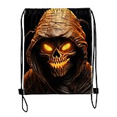 cheap Graphic Print Bags-Men&#039;s Boys Backpack 3D Print Mini Backpack Drawstring Bag Outdoor Halloween Character Polyester Large Capacity Lightweight Durable Print Red