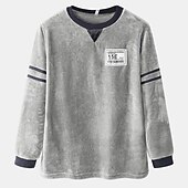 economico Pigiami-Per uomo loungewear Pigiami Set pigiama Top e pantalone del pigiama 2 pezzi Liscio Moda Informale Comoda Interni Giornaliero Flanella Comfort Girocollo Manica lunga Pullover Pantaloni da jogger Vita