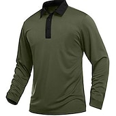 levne Pánské klasické polo-Pánské Polo trička Golfová košile Ležérní Denní Polo límec Klasický Dlouhý rukáv Sportovní Módní Pevná barva Tlačítko Přední Tlačítko dolů Jaro &amp; podzim Běžný Černá Vodní modrá Trávová zelená Šedá