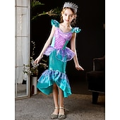 abordables Costumes pour filles-Sirène Sirène Princesse Aqua Robe Costume de soirée à thème Cosplay for Fille Enfant Carnaval Mascarade