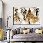 preiswerte Abstrakte Gemälde-Hang-Ölgemälde Handgemalte Horizontal Abstrakt Menschen Klassisch Modern Ohne Innenrahmen (ohne Rahmen)