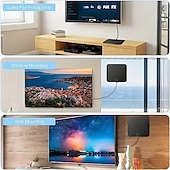 abordables Cajas de TV-Antena de TV interior dvb-t2 4k 1080p, antena HDTV, antena de TV interior digital para el hogar