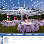 abordables Guirlandes lumineuses à piles-Halloween Noël boîte à piles étanche guirlande lumineuse 8 fonctions télécommande intérieure et extérieure cour jardin décoration de mariage lumière 4m-30leds/6.5m-50leds/10m-100leds