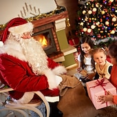 cheap Christmas Costumes-Santa Suit Christmas Santa Claus Costume for Men's Adults Cosplay Costume 9PCS Outfit