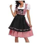 baratos Mulheres-Oktoberfest Vestidos Dirndl Trachtenkleader Oktoberfest / Cerveja Empregada Bávaro Alemão Munique prados Mulheres Pano de Estilo Tradicional Blusa Vestido Avental (70 cm)