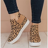 economico Sneakers da donna-sneakers slip-on in pelle scamosciata marrone chiaro da donna con pannelli laterali elastici – scarpe casual comode per l&#039;uso quotidiano