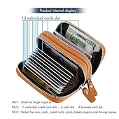 levne pouzdra a pouzdra na karty-Mincovní peněženka s blokací RFID dvojité zlaté kovové zipy sekce concertina obal na 9 kreditních karet 4 kapsy na peníze