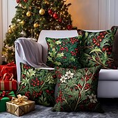 billige Ferieputetrekk-holly dobbel side putetrekk 1 stk mykt dekorativt firkantet putetrekk putetrekk for soverom stue sofa sofa stol